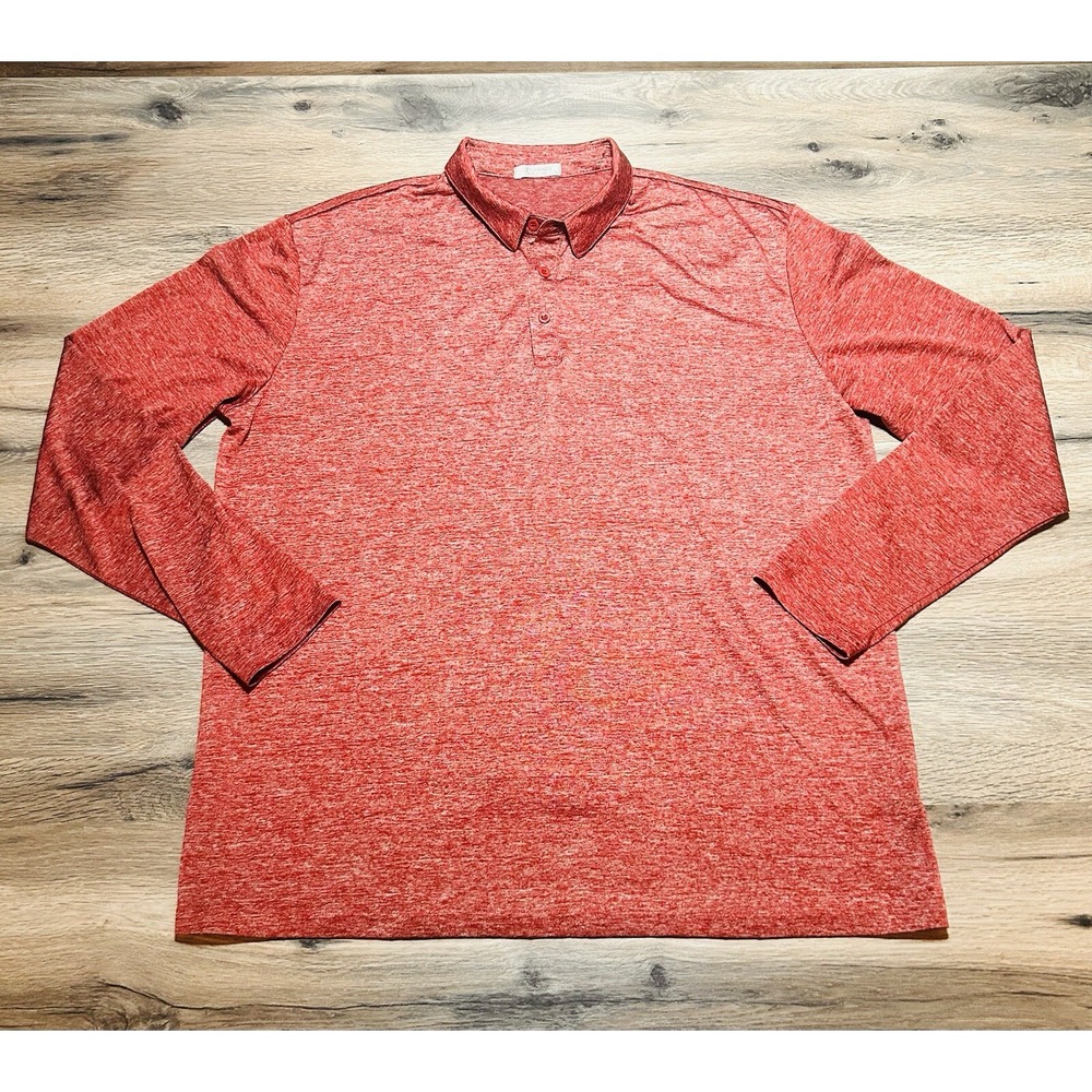 COOFANDY Shirt Men's Red 1/4 Button Shirt Perfect Condition Size XL